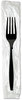 A Picture of product DXE-FH53C7 Dixie® Individually Wrapped Heavyweight Polystyrene Fork,  Plastic, Black, 1000/Carton