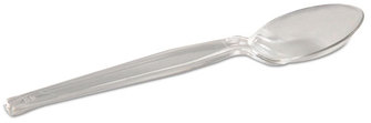 Dixie® Plastic Cutlery,  Heavyweight Teaspoon, Crystal Clear, 6", 1000/Carton