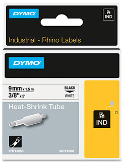 DYMO® Rhino Industrial Label Cartridges,  3/8" x 5 ft, White/Black Print