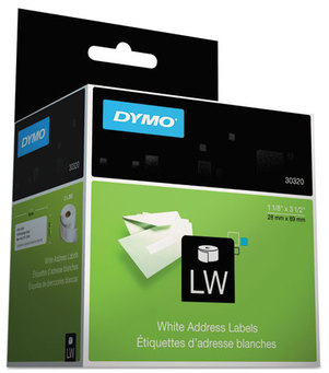 DYMO® Labels for LabelWriter® Label Printers,  1 1/8 x 3 1/2, White, 260 Labels/Roll, 2 Rolls/Pack