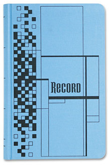 Adams® Blue and Black Record Ledger,  Blue Cloth Cover, 500 7 1/2 x 12 Pages