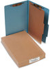 A Picture of product ACC-16024 ACCO Pressboard Classification Folders 2" Expansion, 1 Divider, 4 Fasteners, Legal Size, Sky Blue Exterior, 10/Box