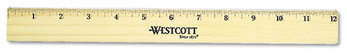 Westcott® Flat Wood Ruler,  12", Clear Lacquer Finish