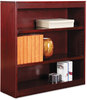 A Picture of product ALE-BCS33636MY Alera® Veneer Square Corner Bookcase Wood Three-Shelf, 35.63w x 11.81d 35.91h, Mahogany