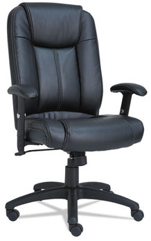 Alera® CC Executive High-Back Swivel/Tilt Leather Chair,  Black