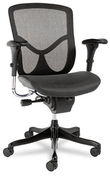 Alera® EQ Series Ergonomic Multifunction Mid-Back Mesh Chair Supports Up to 250 lb, Black