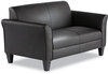 A Picture of product ALE-RL22LS10B Alera® Reception Lounge Sofa Series Furniture, Loveseat, 55.5w x 31.5d 33.07h, Black