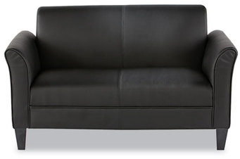 Alera® Reception Lounge Sofa Series Furniture, Loveseat, 55.5w x 31.5d 33.07h, Black