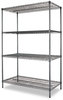 A Picture of product ALE-SW504824BA Alera® Black Anthracite Wire Shelving Kit Starter Four-Shelf, 48w x 24d 72h,