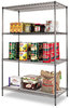 A Picture of product ALE-SW504824BA Alera® Black Anthracite Wire Shelving Kit Starter Four-Shelf, 48w x 24d 72h,