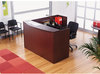 A Picture of product ALE-VA327236MY Alera® Valencia™ Series Reception Desk with Transaction Counter 71" x 35.5" 29.5" to 42.5", Mahogany