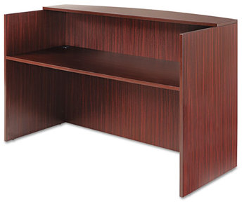 Alera® Valencia™ Series Reception Desk with Transaction Counter 71" x 35.5" 29.5" to 42.5", Mahogany