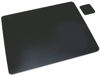 Artistic® Leather Desk Pad with Coaster,  19 x 24, Black