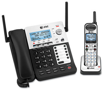 AT&T® SB67138 DECT 6.0 Phone/Answering System,  4 Line, 1 Corded/1 Cordless Handset