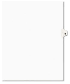 Avery® Preprinted Legal Exhibit Index Tab Dividers with Black and White Tabs,  Title: 35, Letter, White, 25/Pack