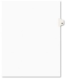 Avery® Preprinted Legal Exhibit Index Tab Dividers with Black and White Tabs,  Title: 82, Letter, White, 25/Pack
