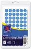 A Picture of product AVE-05050 Avery® Handwrite Only Self-Adhesive Removable Round Color-Coding Labels 0.5" dia, Light Blue, 60/Sheet, 14 Sheets/Pack, (5050)