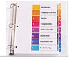A Picture of product AVE-11133 Avery® Customizable Table of Contents Ready Index® Multicolor Dividers with Printable Section Titles TOC Tab 8-Tab, 1 to 8, 11 x 8.5, White, Traditional Color Tabs, Set