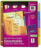 A Picture of product AVE-11273 Avery® Insertable Big Tab™ Plastic Three-Pocket Corner Lock® Dividers 5-Tab, 11.13 x 9.25, Assorted, 1 Set