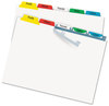 A Picture of product AVE-11405 Avery® Print & Apply Index Maker® Clear Label Dividers with Easy Printable Strip and Color Tabs 12-Tab, 11 x 8.5, White, 5 Sets