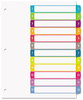 A Picture of product AVE-11843 Avery® Customizable Table of Contents Ready Index® Multicolor Dividers with Printable Section Titles TOC Tab 12-Tab, 1 to 12, 11 x 8.5, White, Contemporary Color Tabs, Set