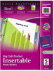 A Picture of product AVE-11902 Avery® Insertable Big Tab™ Plastic Pocket Dividers 1-Pocket 5-Tab, 11.13 x 9.25, Assorted, 1 Set