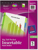 A Picture of product AVE-11902 Avery® Insertable Big Tab™ Plastic Pocket Dividers 1-Pocket 5-Tab, 11.13 x 9.25, Assorted, 1 Set