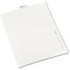 A Picture of product AVE-11947 Avery® Legal Index Divider, Exhibit Alpha Letter, Style Avery-Style Preprinted Bottom Tab 26-Tab, H, 11 x 8.5, White, 25/PK