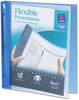 A Picture of product AVE-17675 Avery® Flexible View Binder with Round Rings 3 1" Capacity, 11 x 8.5, Blue