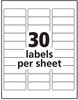 A Picture of product AVE-18660 Avery® Matte Clear Easy Peel® Mailing Labels with Sure Feed® Technology w/ Inkjet Printers, 1 x 2.63, 30/Sheet, 10 Sheets/Pack