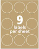 A Picture of product AVE-22808 Avery® Round Brown Kraft Print-to-the-Edge Labels 2.5" dia, 225/PK