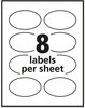 A Picture of product AVE-22820 Avery® Oval Labels with Sure Feed® Technology w/ and Easy Peel, 2 x 3.33, Glossy White, 80/Pack