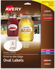 A Picture of product AVE-22820 Avery® Oval Labels with Sure Feed® Technology w/ and Easy Peel, 2 x 3.33, Glossy White, 80/Pack