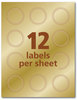 A Picture of product AVE-22831 Avery® Round Labels Inkjet Printers, 2" dia, Gold, 12/Sheet, 8 Sheets/Pack