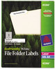 A Picture of product AVE-45366 Avery® EcoFriendly Permanent File Folder Labels 0.66 x 3.44, White, 30/Sheet, 50 Sheets/Pack