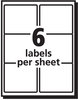 A Picture of product AVE-5664 Avery® Matte Clear Easy Peel® Mailing Labels with Sure Feed® Technology w/ Laser Printers, 3.33 x 4, 6/Sheet, 50 Sheets/Box