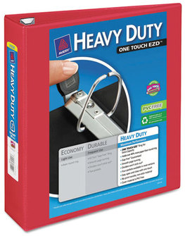 Avery® Heavy-Duty View Binder with DuraHinge® and One Touch EZD® Rings 3 2" Capacity, 11 x 8.5, Red