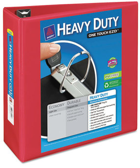 Avery® Heavy-Duty View Binder with DuraHinge® and One Touch EZD® Rings Locking 3 4" Capacity, 11 x 8.5, Red