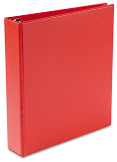 Avery® Heavy-Duty Non-View Binder with DuraHinge® and One Touch EZD® Rings 3 1.5" Capacity, 11 x 8.5, Red