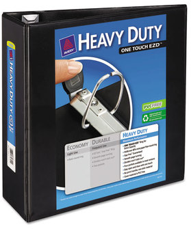 Avery® Heavy-Duty View Binder with DuraHinge® and One Touch EZD® Rings Locking 3 4" Capacity, 11 x 8.5, Black