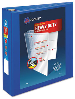 Avery® Heavy-Duty View Binder with DuraHinge® and One Touch EZD® Rings 3 2" Capacity, 11 x 8.5, Pacific Blue