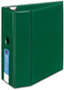 A Picture of product AVE-79786 Avery® Heavy-Duty Non-View Binder with DuraHinge® and One Touch EZD® Rings Locking Thumb Notch, 3 5" Capacity, 11 x 8.5, Green