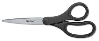 Westcott® KleenEarth® Basic Plastic Handle Scissors,  9" Long, Pointed, Black