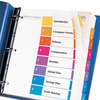 A Picture of product AVE-11163 Avery® Customizable Table of Contents Ready Index® Multicolor Dividers with Printable Section Titles TOC Tab Extra Wide Tabs, 8-Tab, 1 to 8, 11 x 9.25, White, Set