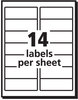 A Picture of product AVE-8162 Avery® Easy Peel® White Address Labels with Sure Feed® Technology w/ Inkjet Printers, 1.33 x 4, 14/Sheet, 25 Sheets/Pack