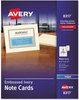 A Picture of product AVE-8317 Avery® Note Cards with Matching Envelopes Inkjet, 80 lb, 4.25 x 5.5, Embossed Matte Ivory, 60 2 Cards/Sheet, 30 Sheets/Pack