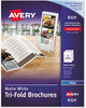 A Picture of product AVE-8324 Avery® Tri-Fold Brochures 92 Bright, 85 lb Text Weight, 8.5 x 11, Matte White, 100/Pack