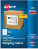 A Picture of product AVE-8465 Avery® Shipping Labels with TrueBlock® Technology Inkjet Printers, 8.5 x 11, White, 100/Box