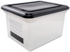 A Picture of product AVT-55802 Innovative Storage Designs File Tote with Contents Label,  Letter/Legal, Clear/Black