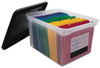 A Picture of product AVT-55802 Innovative Storage Designs File Tote with Contents Label,  Letter/Legal, Clear/Black